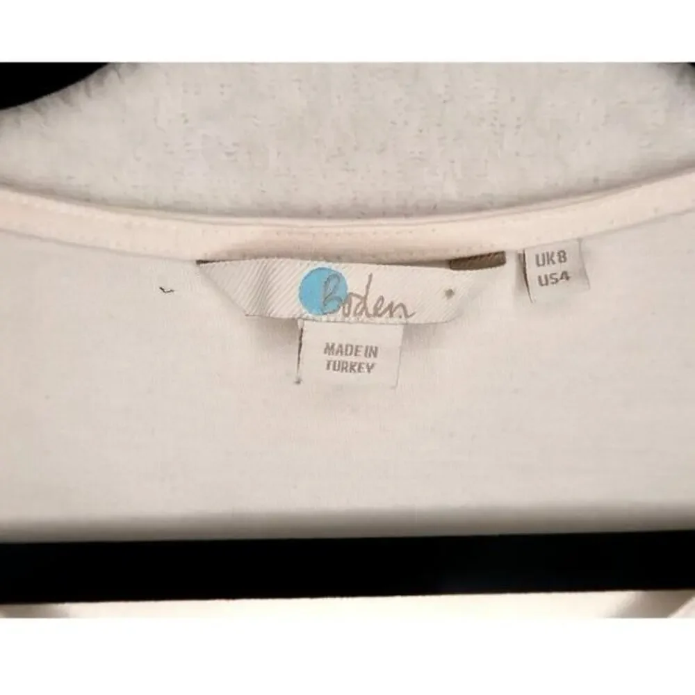 BODEN Pleat Front Top White Shirt Tee WA703‎ Size US 8